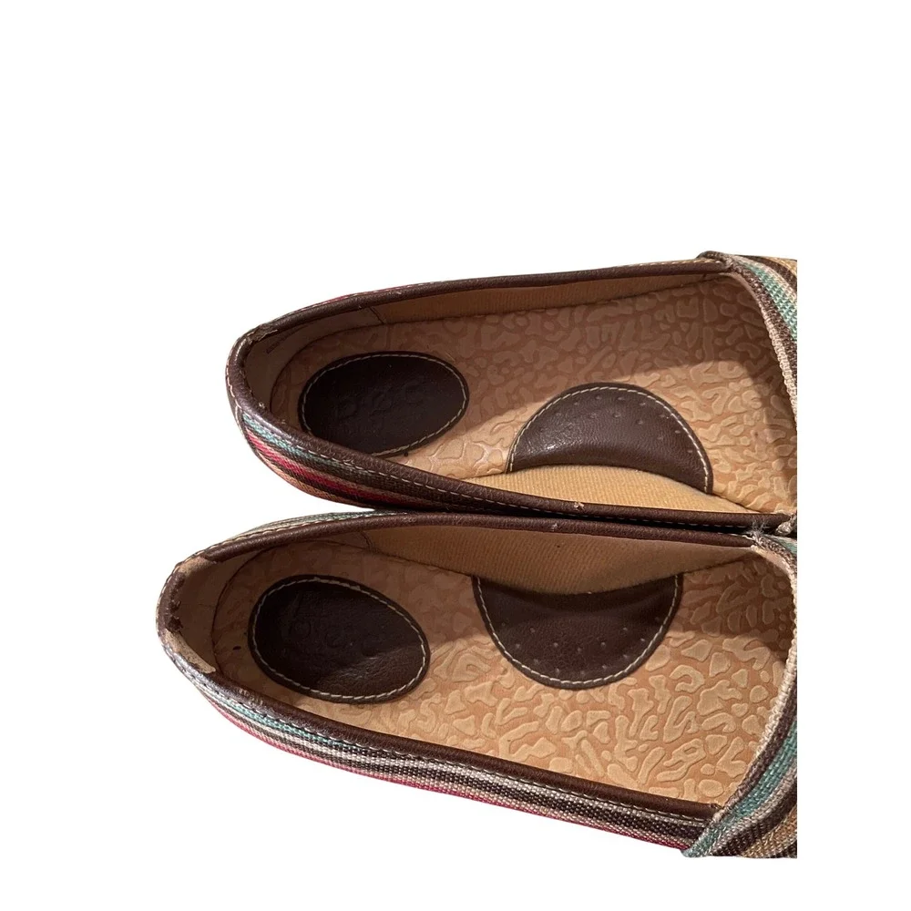B.O.C. Born Concept Womens Striped Espadrille Flats Multicolor Fabric Size 8.5